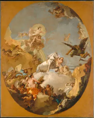 The Chariot of Aurora, by Giovanni Battista Tiepolo, oil, 1764