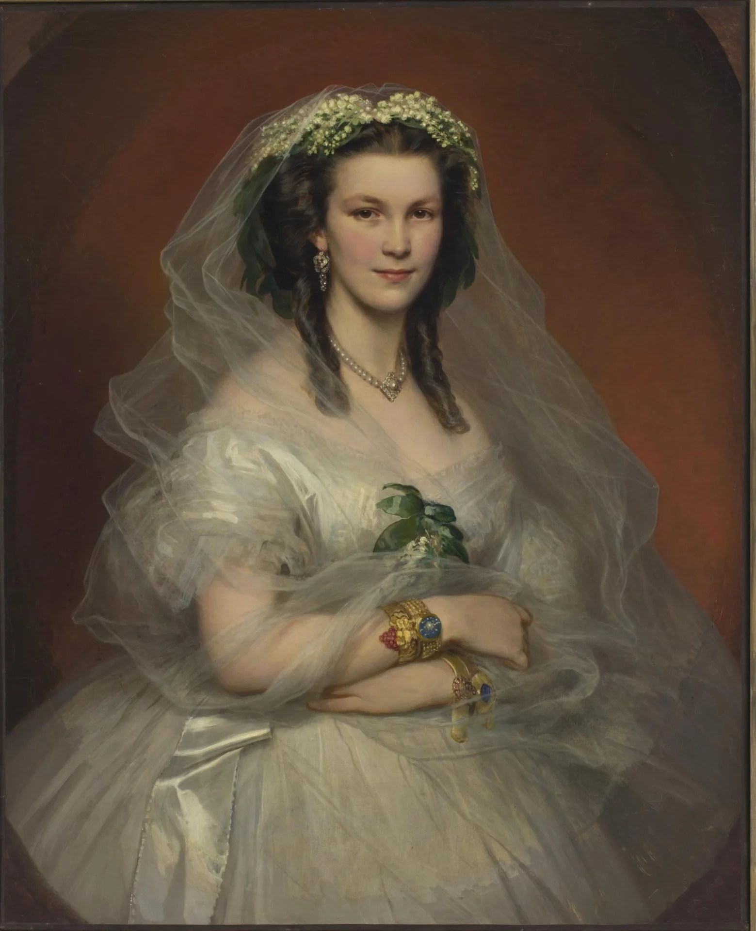 Portrait of an Unknown Young Lady as a Bride, detail