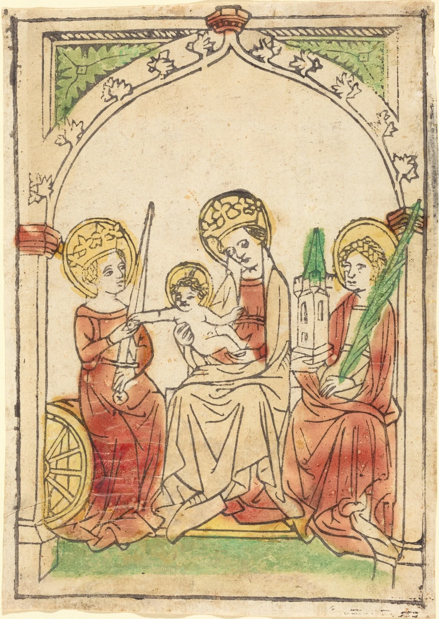 Madonna between Saints Catherine and Barbara, detail