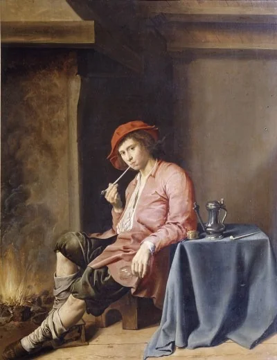 A Boy with a Pipe, detail