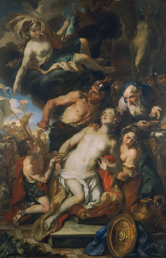 The Sacrifice of Iphigenia, by Johann Michael Rottmayr, oil, 1696