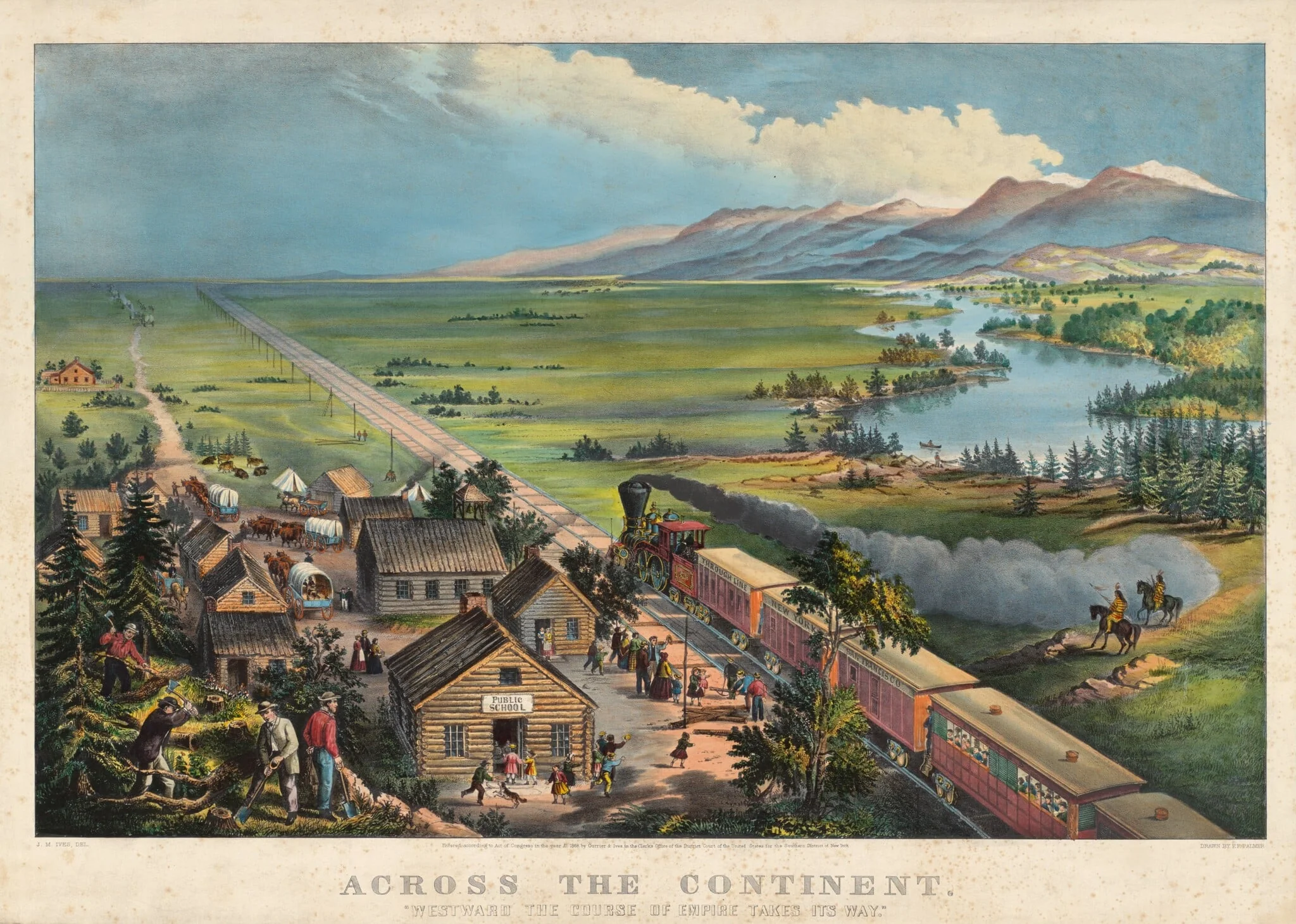 Across the Continent: "Westward the Course of Empire Takes Its Way", detail