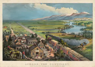 Across the Continent: "Westward the Course of Empire Takes Its Way", by Frances Flora Bond Palmer, ink, 1868