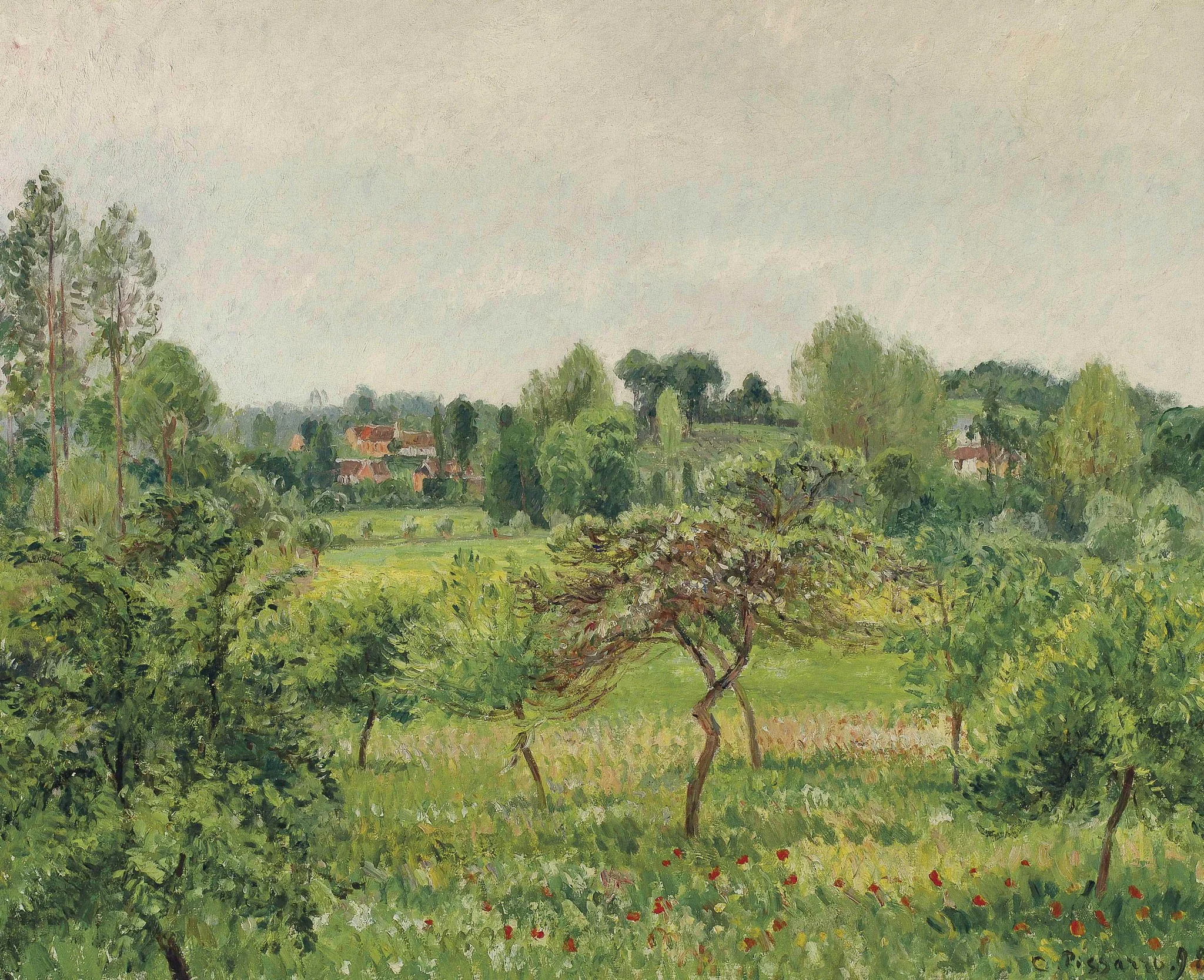 June, Rainy Weather, Éragny, detail