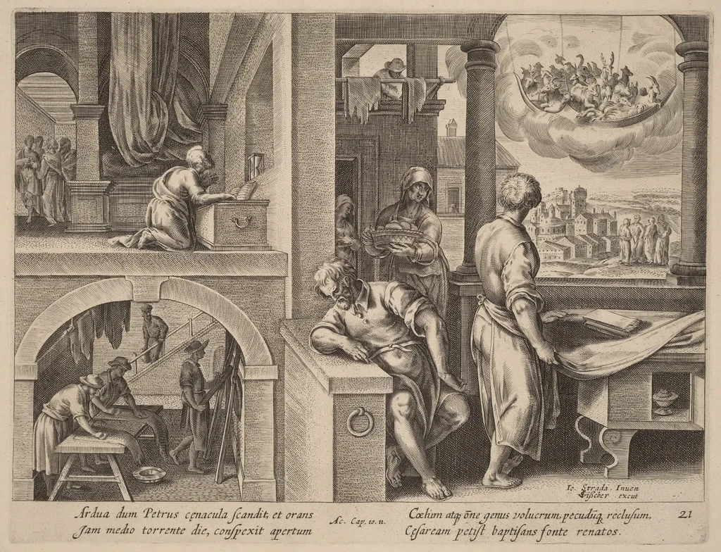 The Vision of Saint Peter, by Philip Galle, ink, 1574