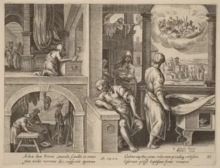 The Vision of Saint Peter, by Philip Galle, ink, 1574