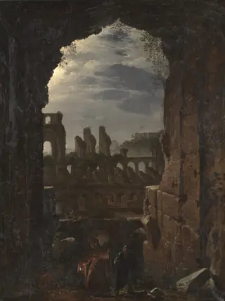View of the Colosseum in Moonlight, by Franz Ludwig Catel, oil, 1832