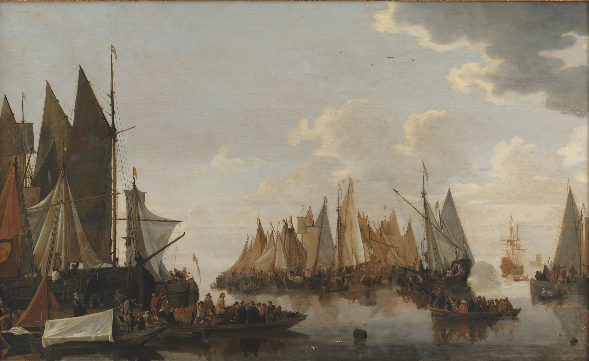 Embarkation of Troops on a Dutch River, detail