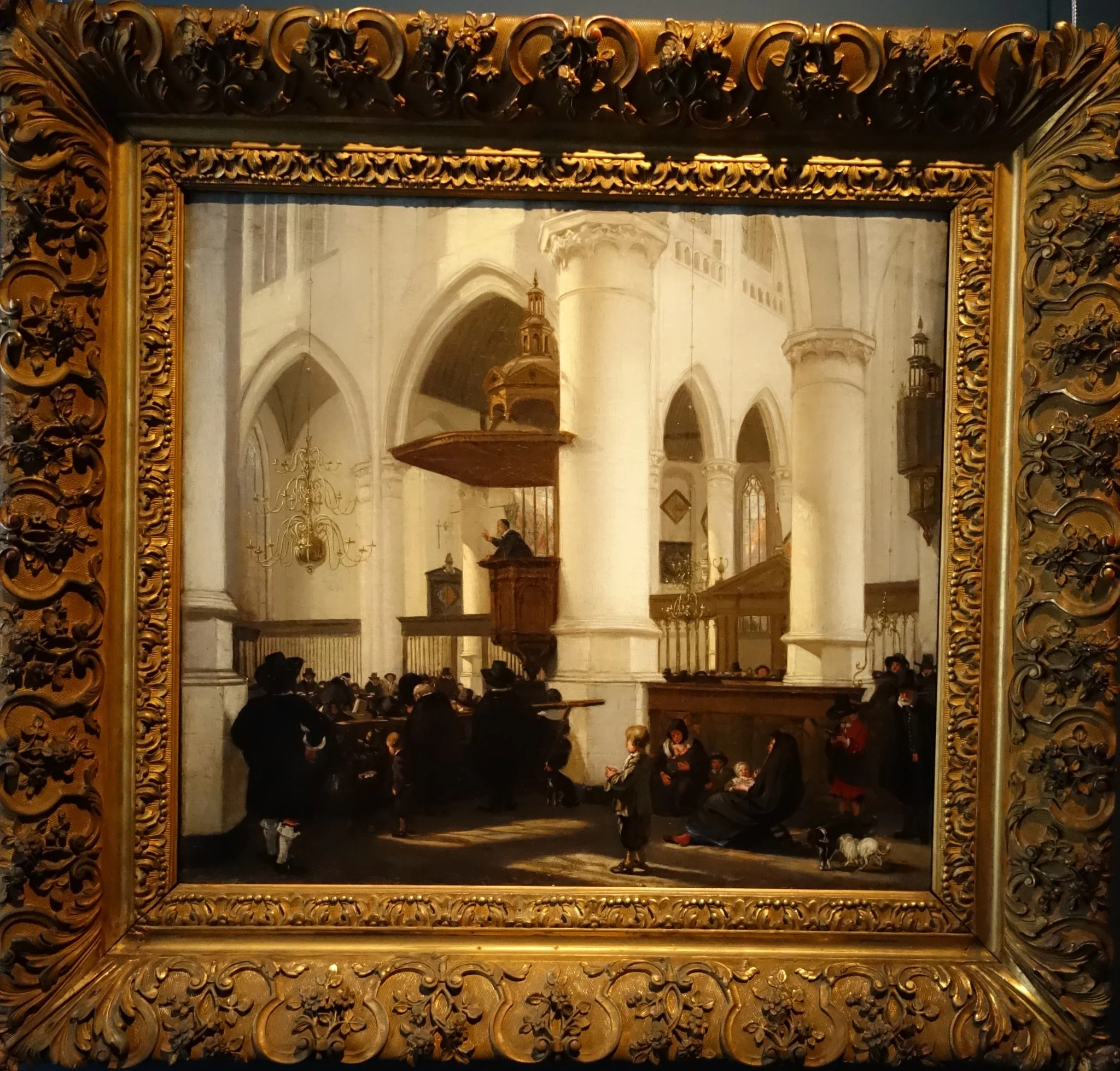 Preek in de Oude Kerk te Delft, detail