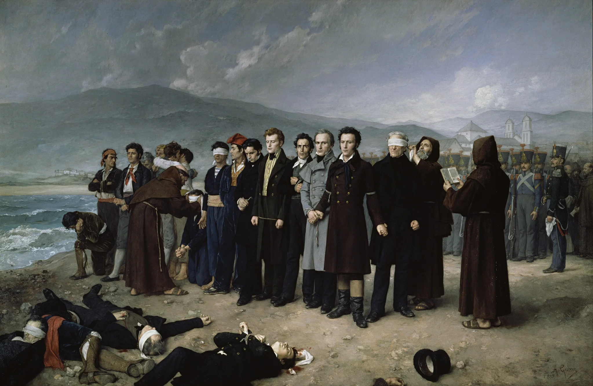 The Execution of Torrijos and his companions in the Malaga's beach, detail
