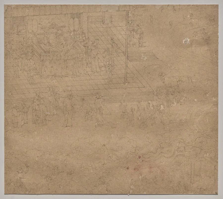 Album of Daoist and Buddhist Themes: Kings of Hells: Leaf 38, detail