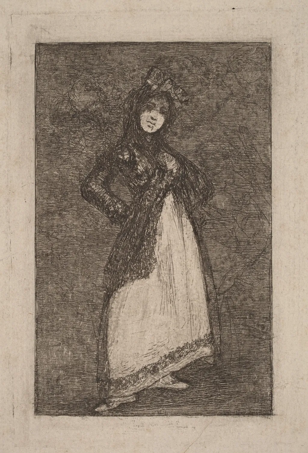 Maja, by Francisco de Goya, ink, 1826