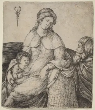Holy Family, by Jacopo de' Barbari, ink, 1508