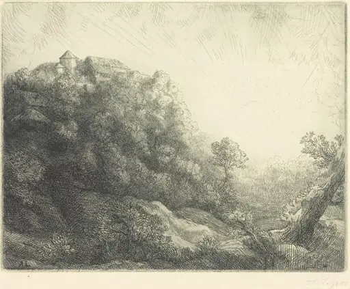 Sunrise (Lever du soleil: L'automne), by Alphonse Legros, ink, 1874