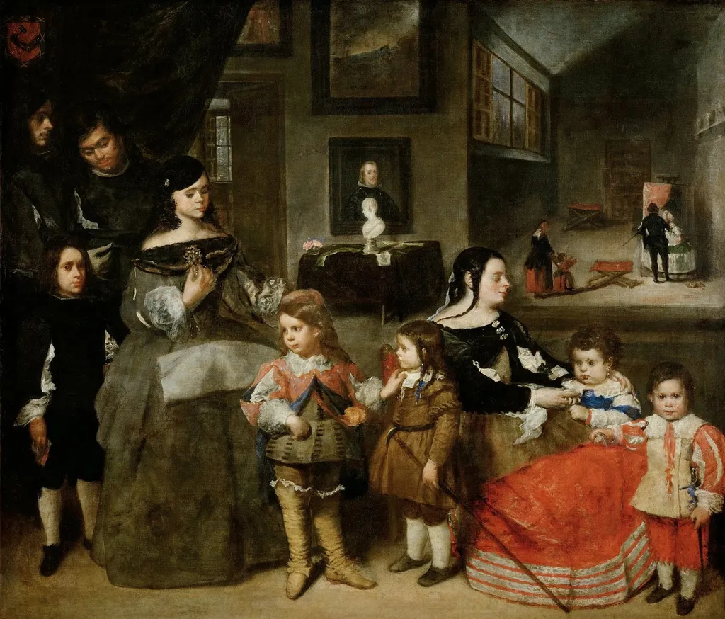 The Artist's Family, by Juan Bautista Martínez del Mazo, oil, 1664