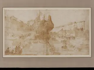 The Launch of a Galleon, by Filippo Napoletano, 1620