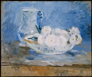 White Flowers in a Bowl, by Berthe Morisot, oil, 1893