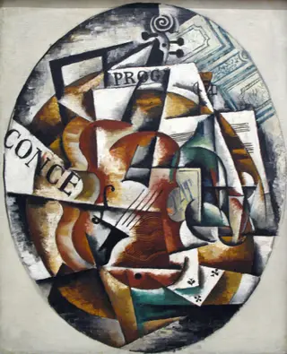 The Violin, by Lyubov Popova, unspecified, 1915