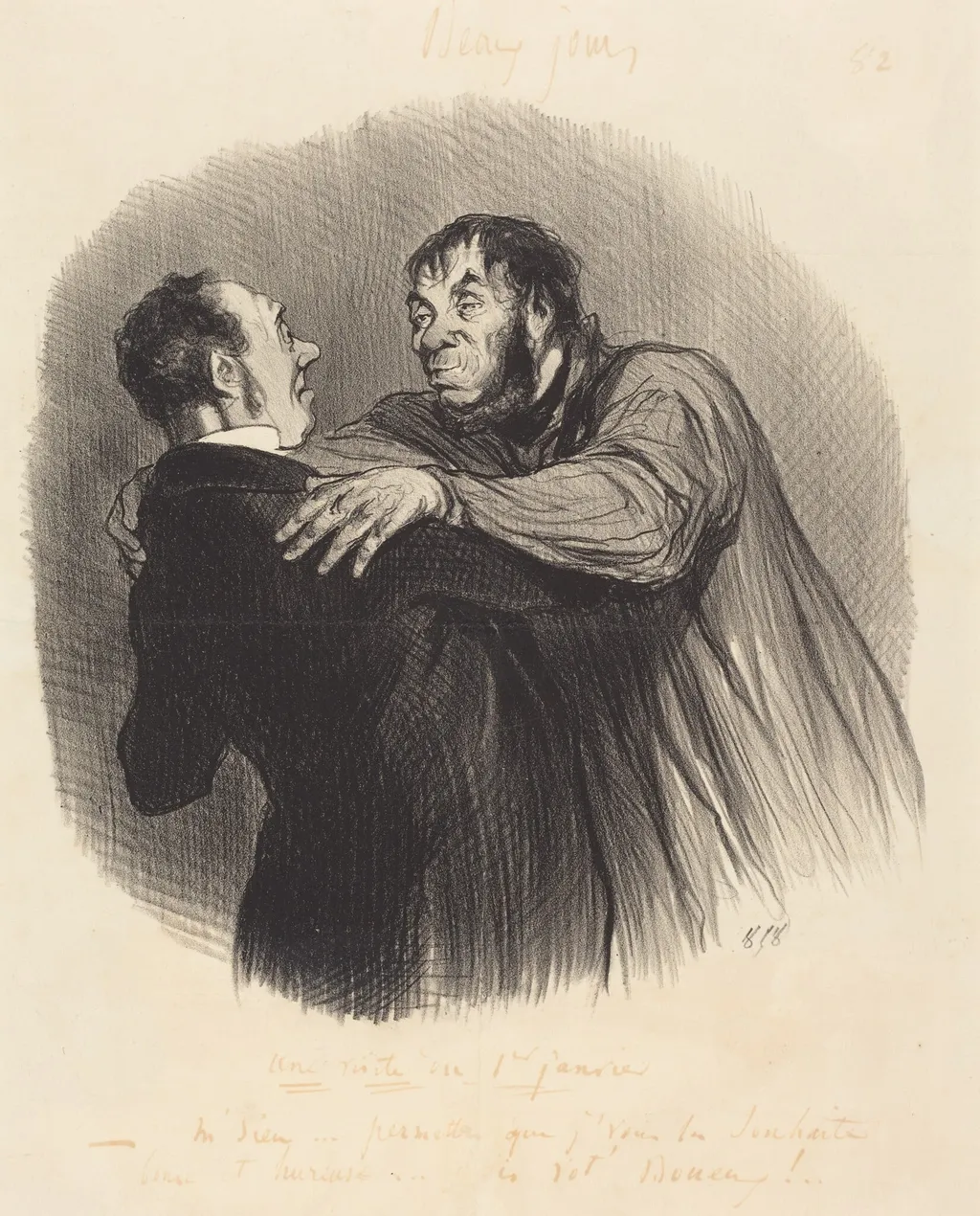 Une Visite du 1er Janvier, by Honoré Daumier, ink, 1846