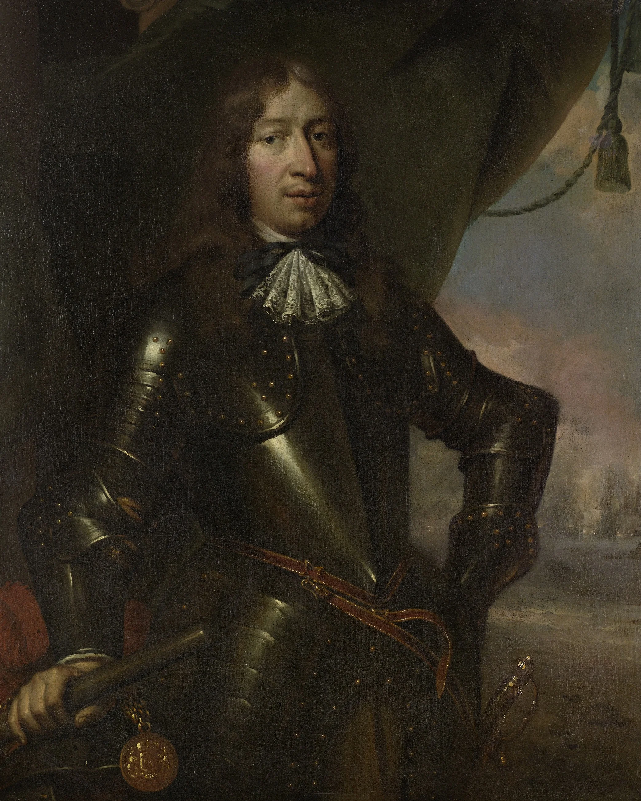 Portrait of Willem Joseph Baron van Ghent (1626-72), vice-admiral, detail