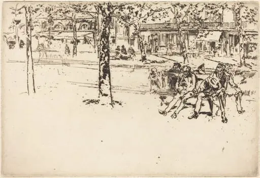 Le Boulevard Poissoniere, by James McNeill Whistler, ink, 1893