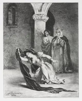 Hamlet:  The Chant of Ophelia, by Eugène Delacroix, 1834