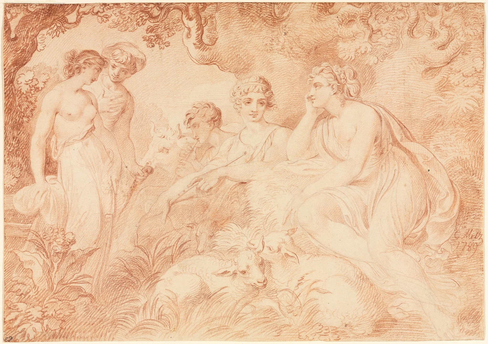 Shepherds and Shepherdesses, detail