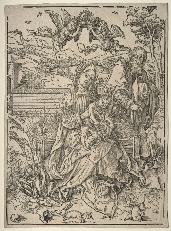 Holy Family with the Three Hares, detail