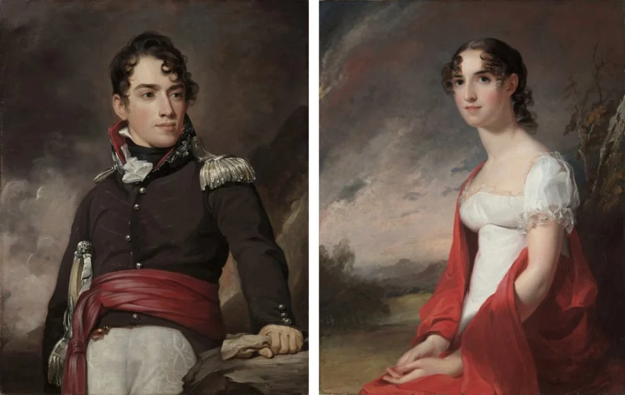 Portraits of Jean Terford David and Mary Sicard David, detail