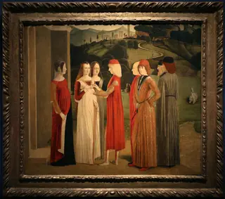 The Betrothal, by Michele da Verona, paint, 1499