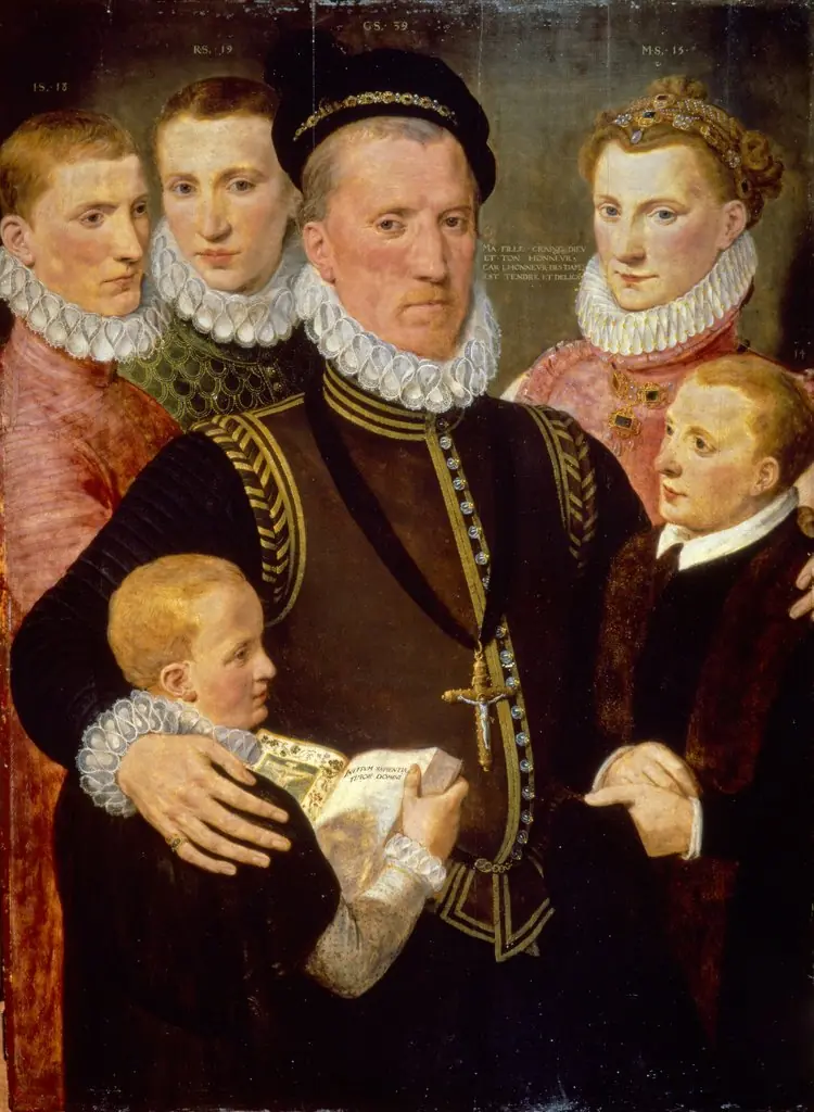 George, 5th Lord Seton (c 1531 - c 1585) and his Family (Also known as PGL 312), by Frans Pourbus the Elder, oil, 1572