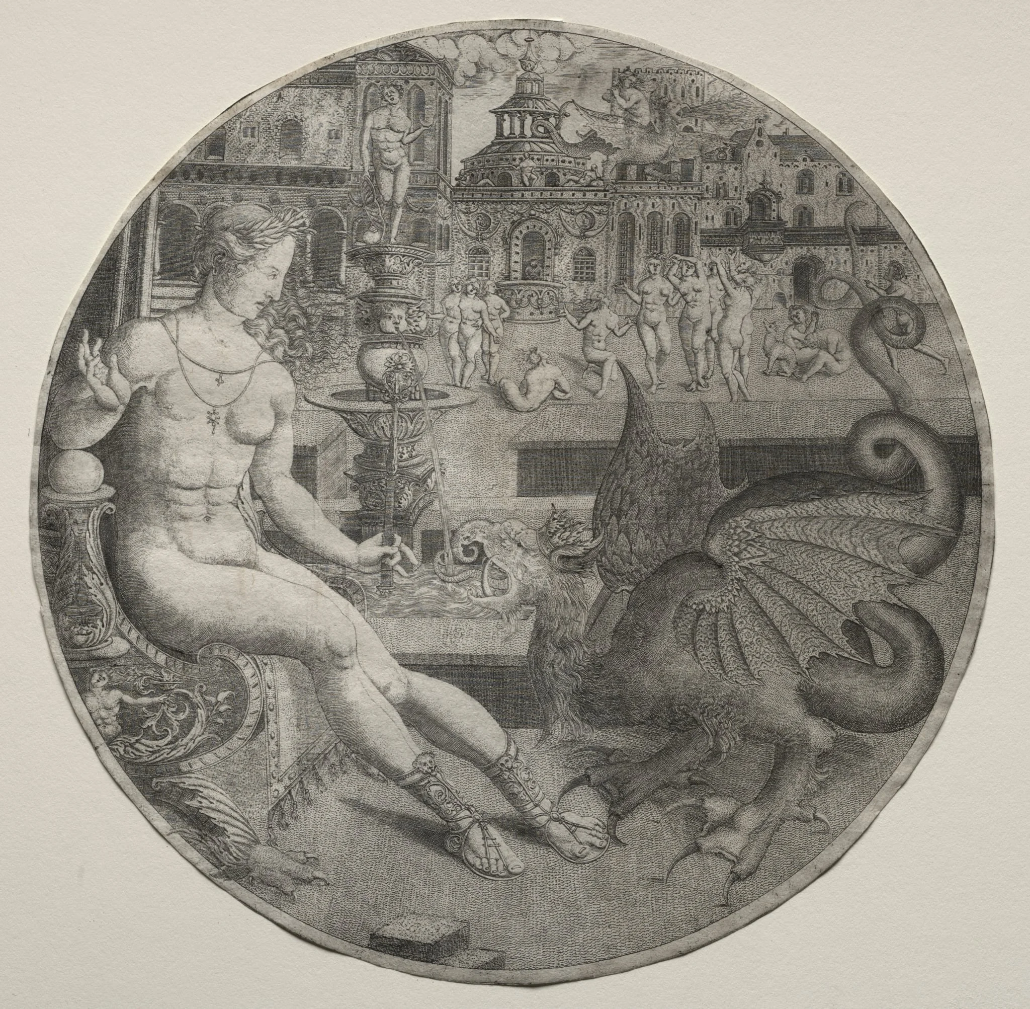 Naked Woman and a Dragon, detail