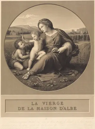 The Alba Madonna, by Auguste-Gaspard-Louis Baron Desnoyers, ink, 1827