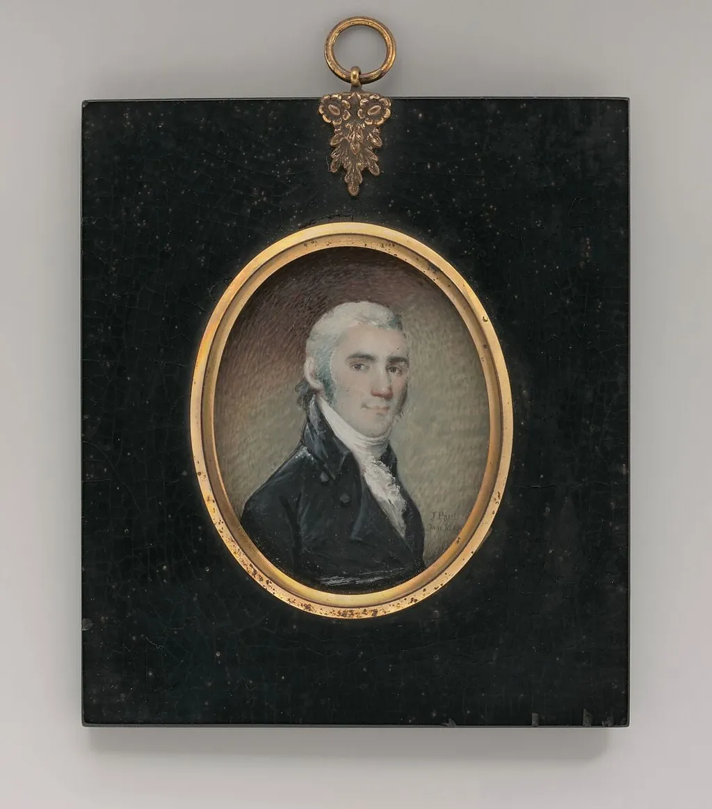 Portrait of a Gentleman, by 1775-1820 Jeremiah Paul, watercolor, 1800