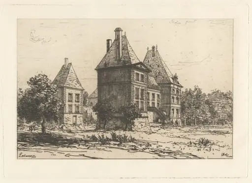 Castle with Two Wings, by Maxime Lalanne, ink, 1885