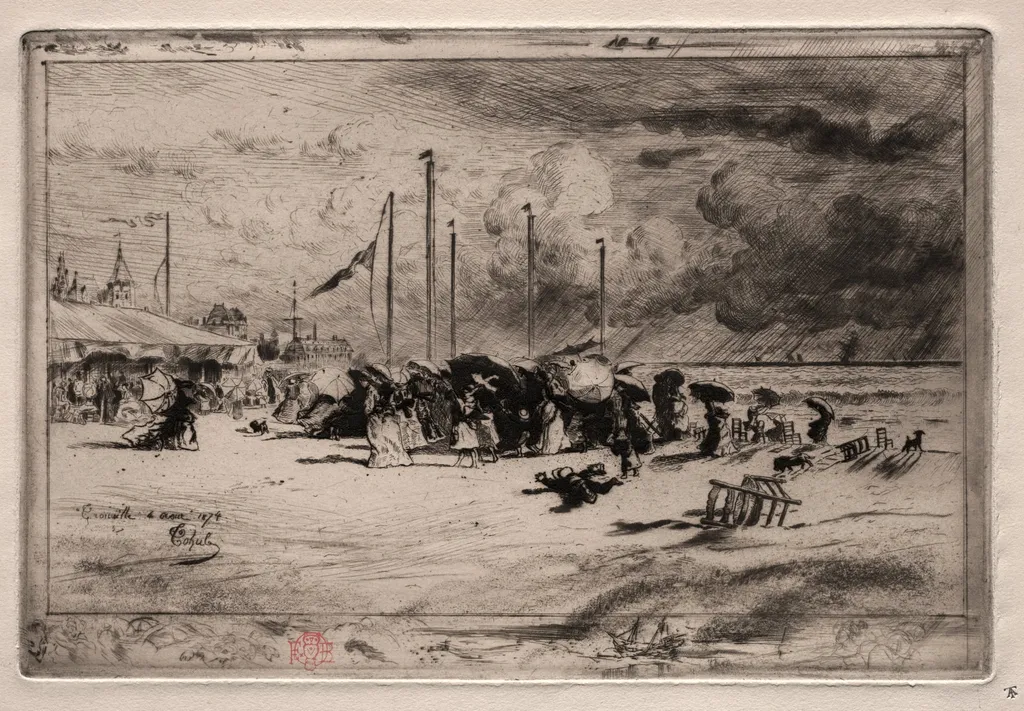 A Squall at Trouville, by Félix-Hilaire Buhot, 1874
