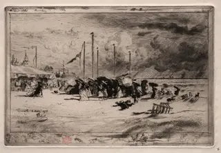 A Squall at Trouville, by Félix-Hilaire Buhot, 1874