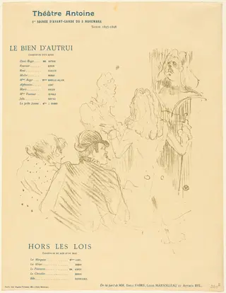 Homage to Moliere (Hommage à Molière), by Henri de Toulouse-Lautrec, ink, 1897