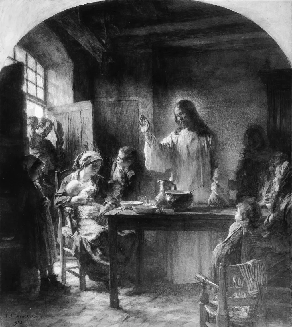 Among the Humble, by Léon Augustin Lhermitte, oil, 1905