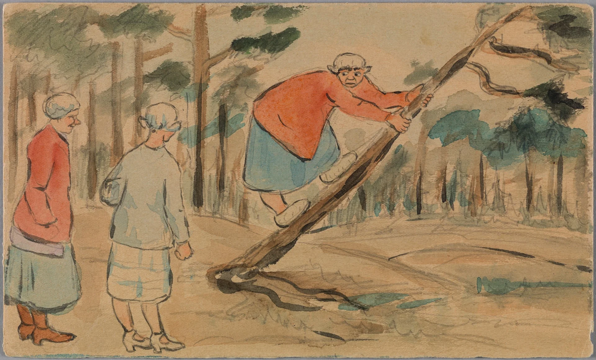 Kesänviettoa Ramsön saarella. Puunkaatoyritys., detail