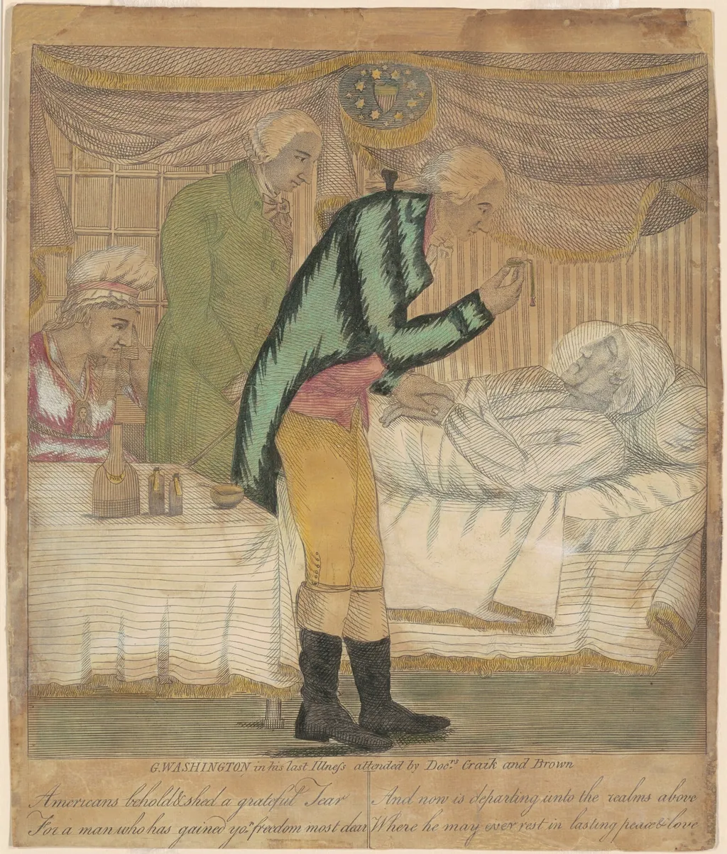 The Death of George Washington, by E. Pember and S. Luzerder, ink, 1800