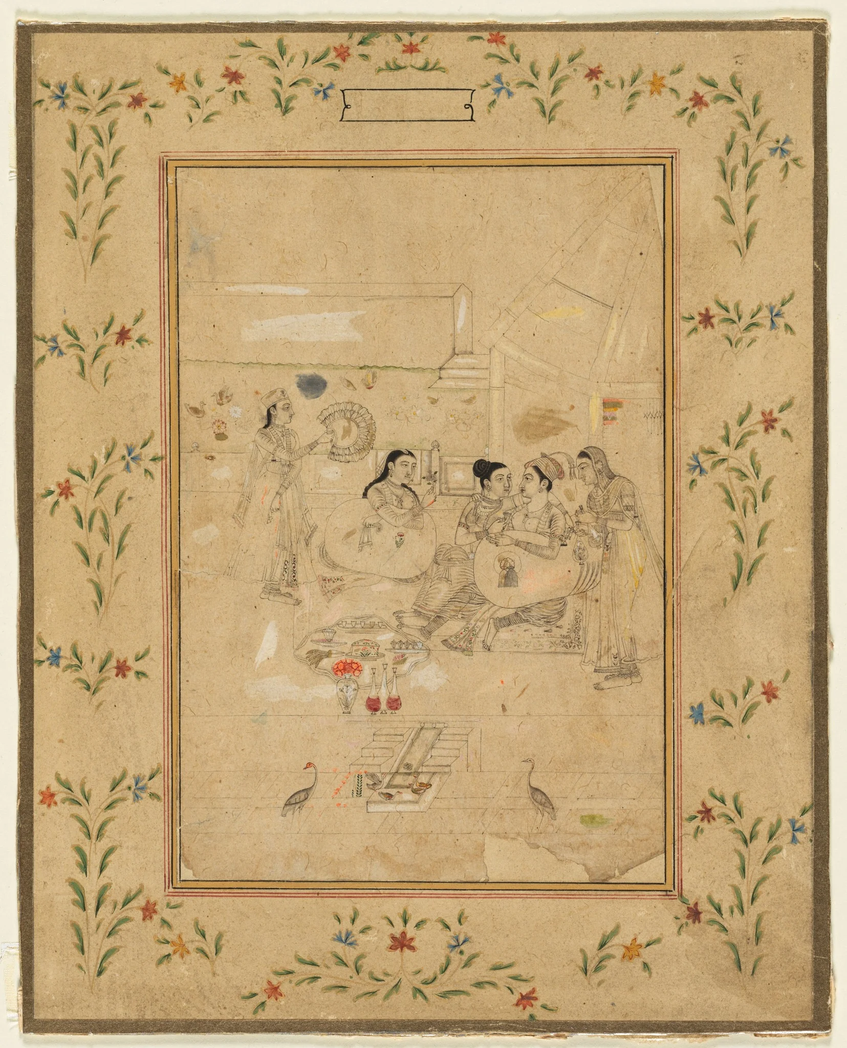 Women playing at cross-dressing, detail