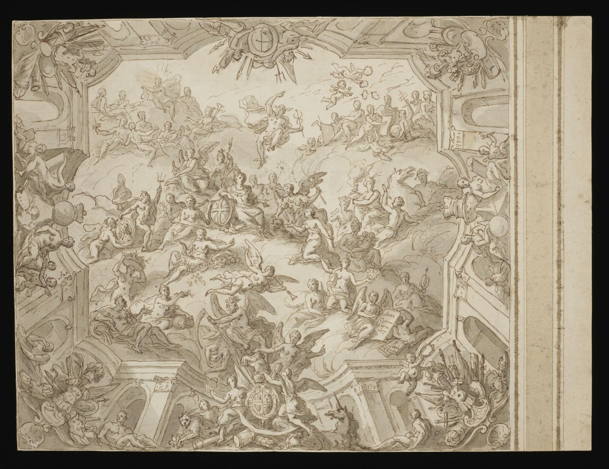 Preliminary design for the ceiling of the Upper Hall at Greenwich, detail