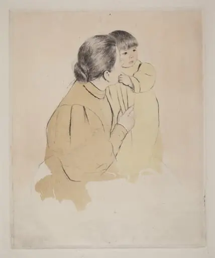 Peasant Mother and Child, by Mary Cassatt, ink, 1894