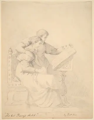 "Tis but Fancy's Sketch", by Robert Walter Weir, graphite, 1854