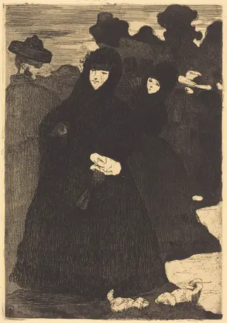 At the Prado (Au Prado), by Édouard Manet, ink, 1866