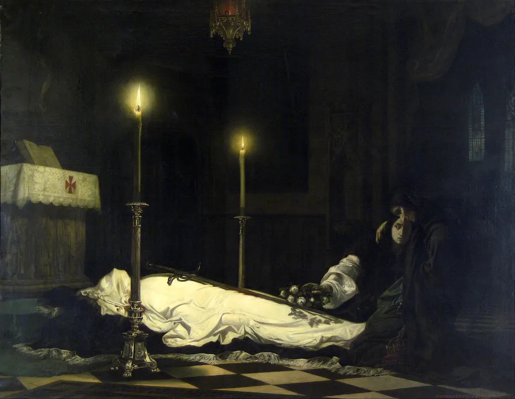 The Mourning of László Hunyadi, by Viktor Madarász, oil, 1859