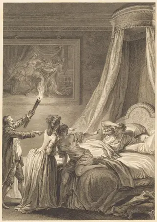 Le gascon puni, by Antoine-Jean Duclos, ink, 1770