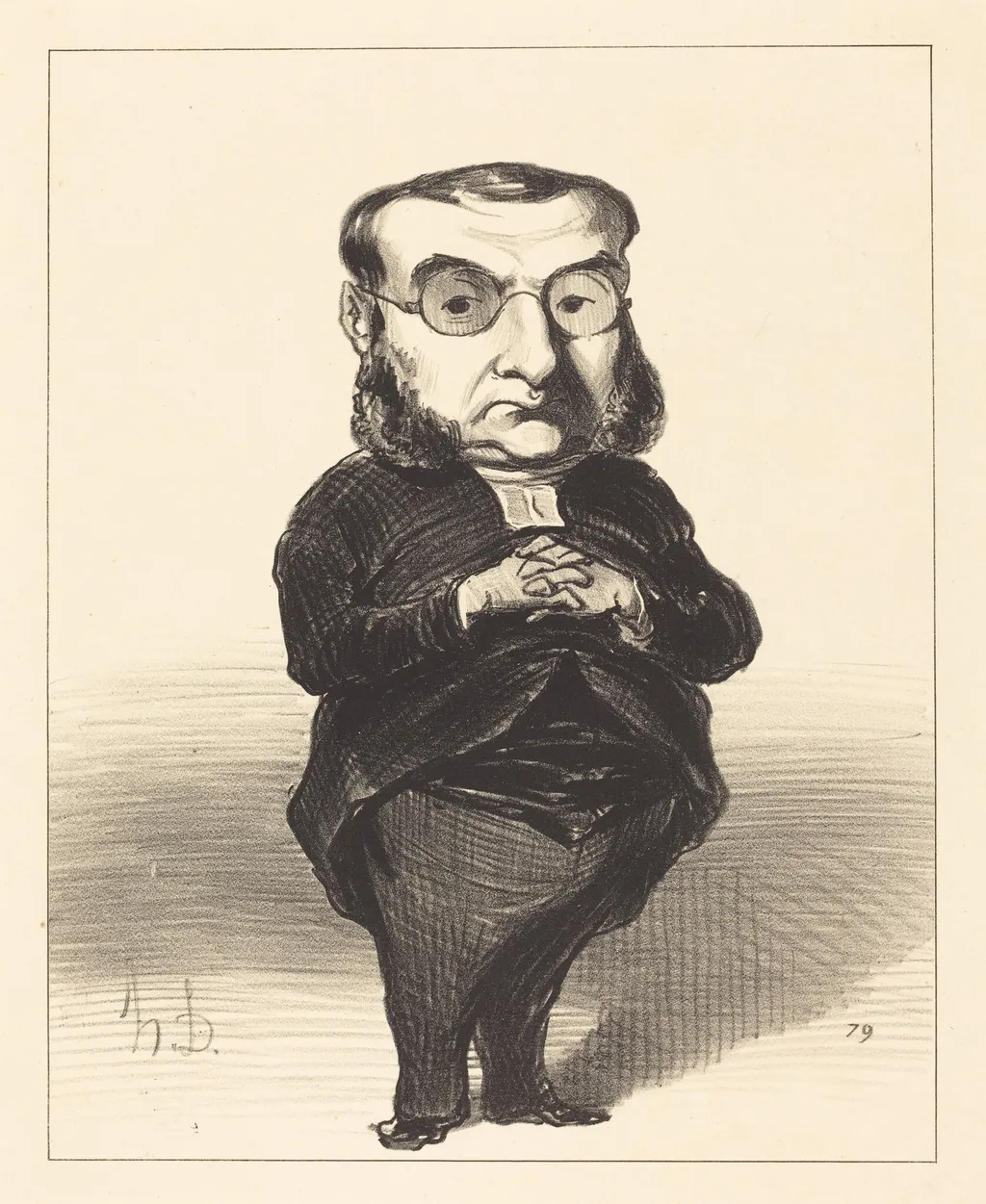 Ath. L. Charles Coquerel, by Honoré Daumier, ink, 1849
