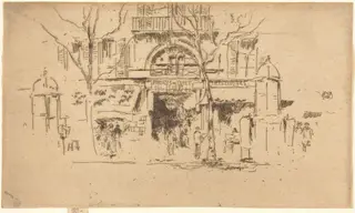 Passages de l'Opera, by James McNeill Whistler, ink, 1888